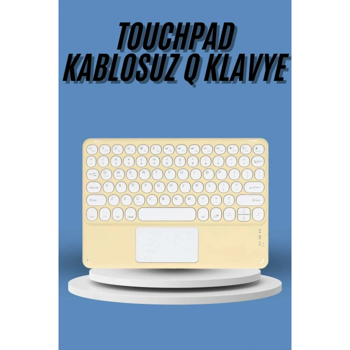 VipMarketim Touchpad Tüm Cihazlara Uyumlu Bluetooth Klavye Touchpad Slim Kablosuz Wifi Q Klavye