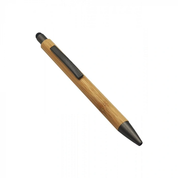 VipMarketim Touchpen Tükenmez Kalem - Dokunmatik Ekran Uyumlu - Bambu