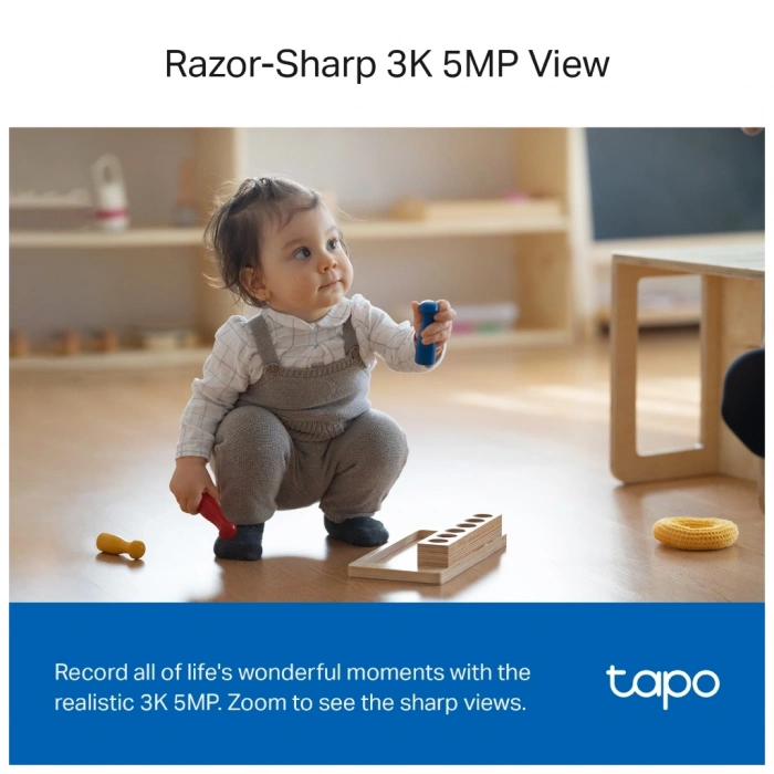 VipMarketim TP-LINK Tapo TC74 (C230) 3K 50Mpix İç Mekan WiFi 12Mt. Gece Görüşü 360 Dönüş İki Yönlü Ses Güvenlik Yapay Zeka Destekli Kamera(1923)