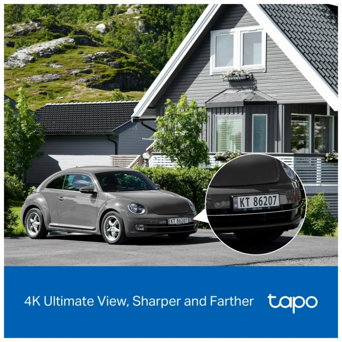 VipMarketim TP-LINK Tapo TC92 KIT (C660 KIT) 4K 80Mpix Dış Mekan IP65 WiFi 12Mt. Renkli Gece Görüşü İki Yönlü Ses Yapay Zeka Destekli Güneş Enerjili Güvenlik Kamerası Kiti(1923)