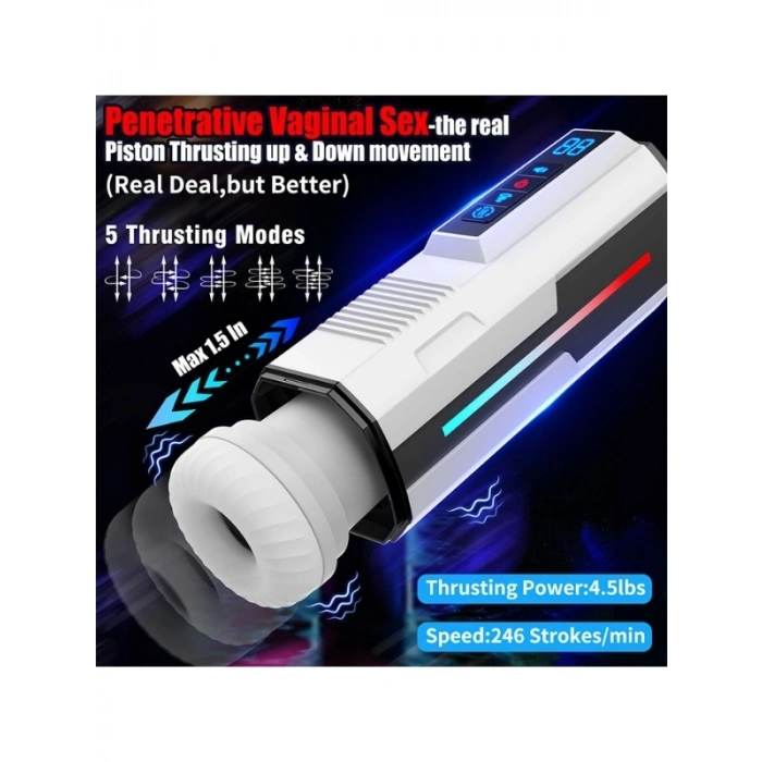 VipMarketim Traveler 2 Generation – Isıtmalı, İnleme Sesli, İleri Geri Hareketli, Emiş ve Titreşimli Otomatik Mastürbatör