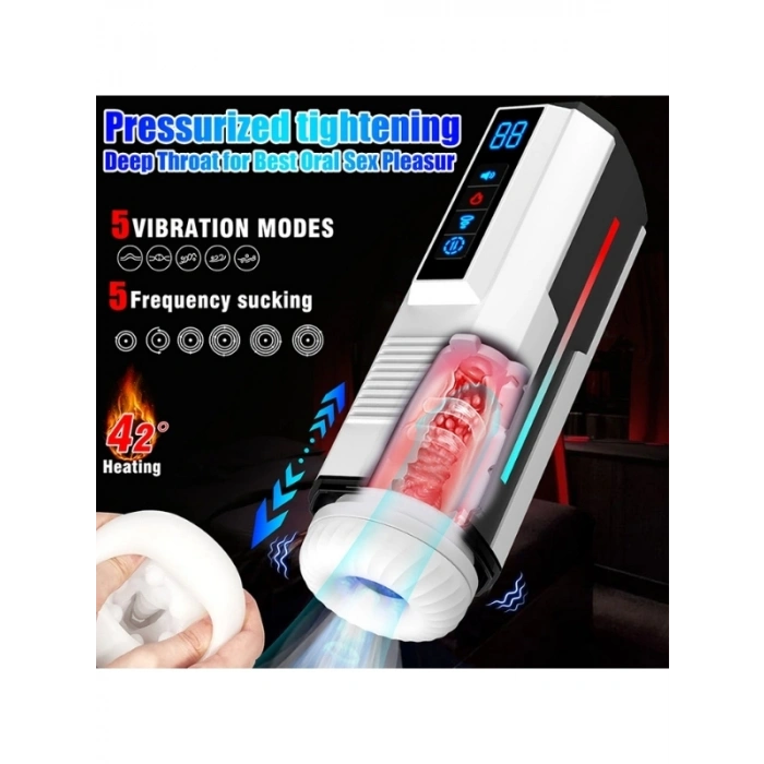 VipMarketim Traveler 2 Generation – Isıtmalı, İnleme Sesli, İleri Geri Hareketli, Emiş ve Titreşimli Otomatik Mastürbatör