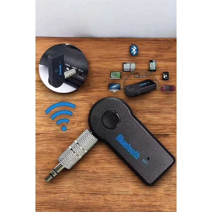 VipMarketim Tüm Araçlara Uyumlu Aux Car Bluetooth Kablosuz Araç Bağlantı Kiti