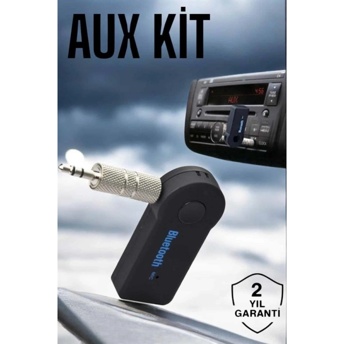 VipMarketim Tüm Araçlara Uyumlu Aux Car Bluetooth Kablosuz Araç Bağlantı Kiti