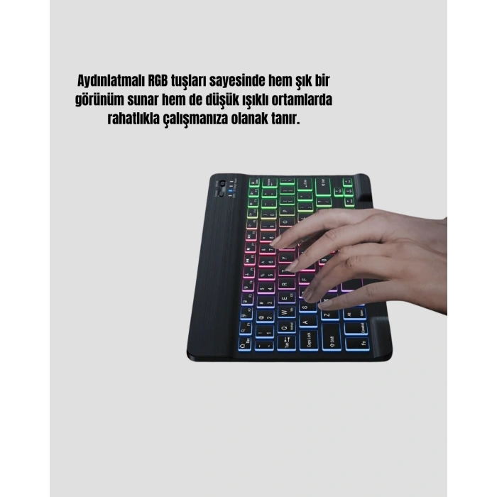 VipMarketim Türkçe Q Klavye RGB Işıklı Ergonomik Tasarımlı