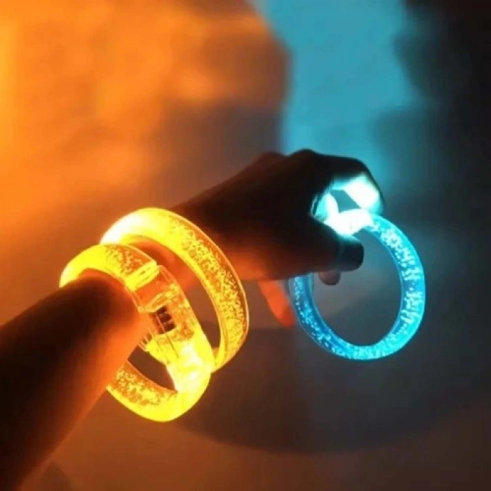 VipMarketim Turuncu Led Işıklı Baskı Yapılabilen Pilli Bileklik Bilezik 1,5 cm Genişlik