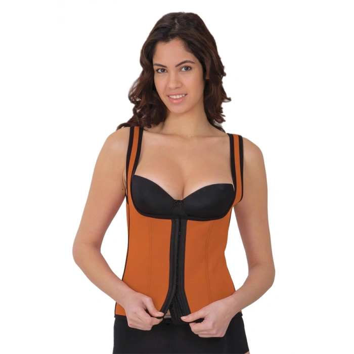 VipMarketim Turuncu Mi Agraflı Göğsü Açık Atlet Korse (Kod:9173)