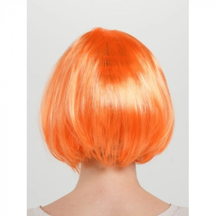 VipMarketim Turuncu Renk Parti Peruğu Küt Saç