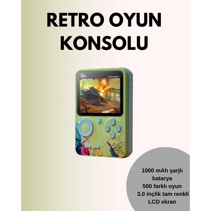 VipMarketim TV Bağlantılı 500 Oyunlu Mini Gameboy Konsol