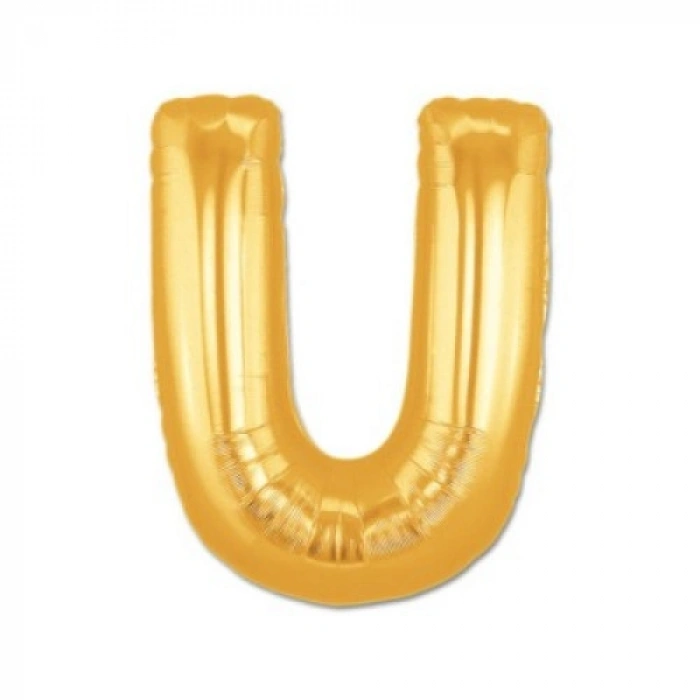 VipMarketim U Harf Folyo Balon Altın Renk 40 inç