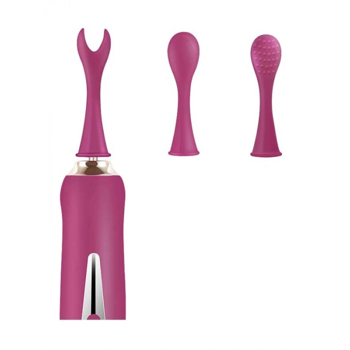 VipMarketim Üç Başlıklı Değiştirilebilir Vibratör Mor