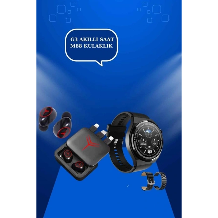 VipMarketim Ucuz Kaliteli Akıllı Saat ve Powerbank Bluetooth Kulaklık 5.1 Stereo ANC Özelliği