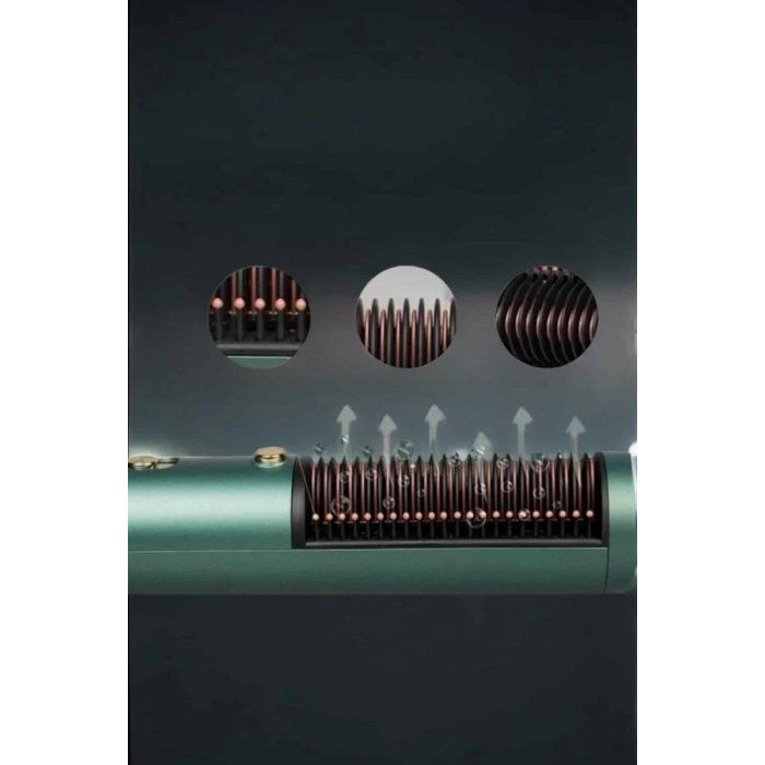 VipMarketim Üflemeli Fön Tarak Düzleştirici Seramik Kaplama Elektriklenme Karşıtı