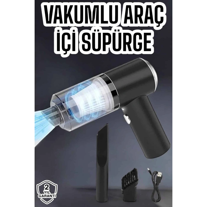 VipMarketim Üflemeli Güçlü Vakumlu Ev Ofis Araç Süpürgesi El Süpürgesi Şarjlı