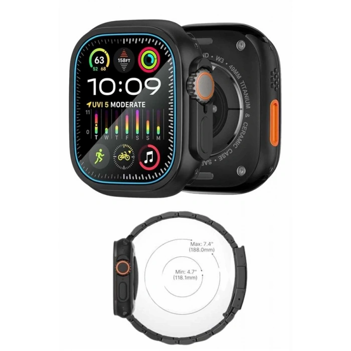 VipMarketim Ultra 3 Kordonlu Amoled Ekran Akıllı Saat Çok Fonksiyonlu Uyku ve Sağlık Takibi