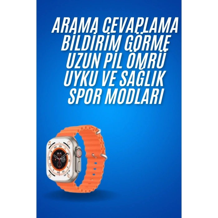 VipMarketim Ultra Akıllı Saat 49 Mm Çift Kordonlu Arama Cevaplama Bluetooth Bağlantılı