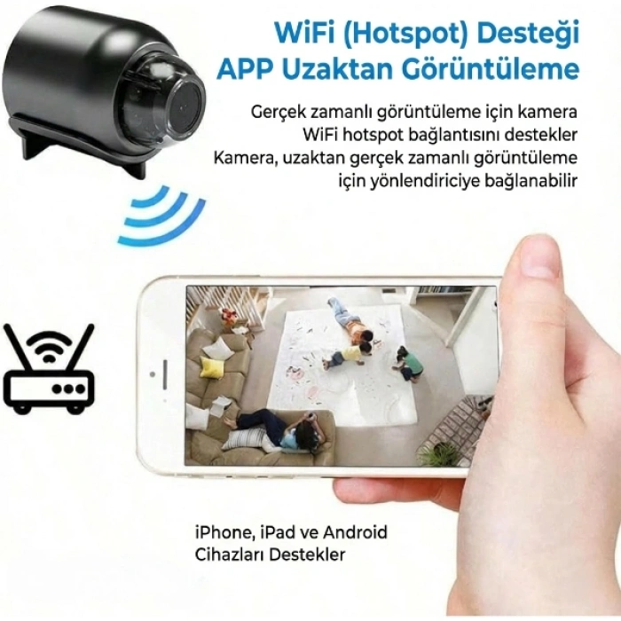 VipMarketim Ultra Mini Gözetleme Wi-Fi Kamera