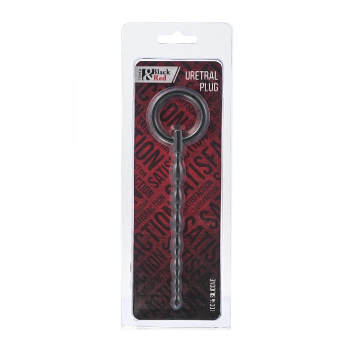 VipMarketim Üretral Plug Black & Red , Silikon, Siyah, 16 cm
