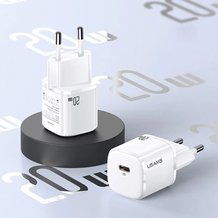 VipMarketim USAMS T36 20W Mini PD Hızlı Şarj Aleti 20W USB-C Güç Adaptörü-(5775)