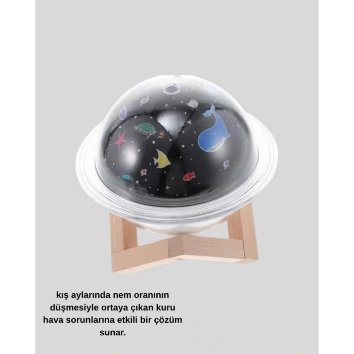 VipMarketim USB Projeksiyon Gece Lambası ve Hava Nemlendirici – Aromaterapi Destekli Taşınabilir Mini