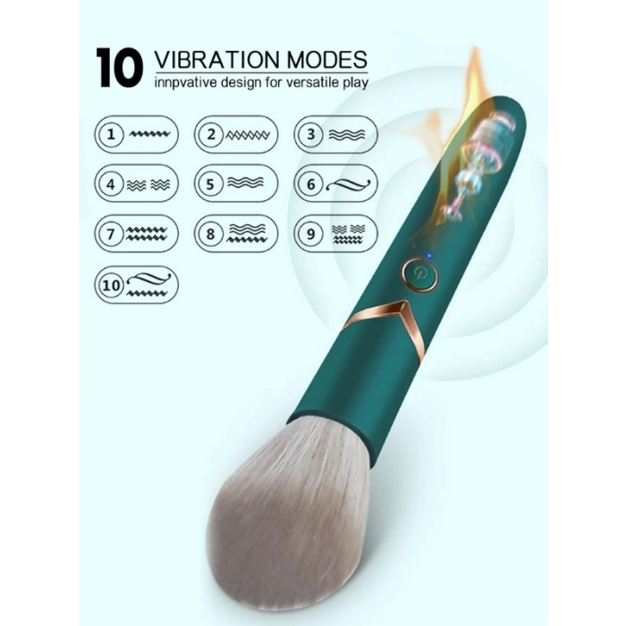 VipMarketim Usb Şarjlı 10 Hızlı Silikon Makyaj Fırçası Şeklinde Vibratör