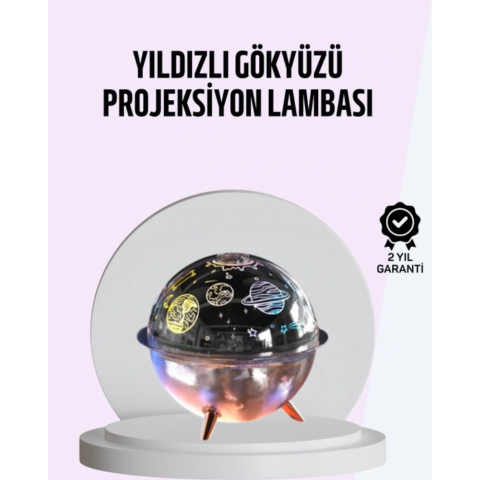 VipMarketim USB Şarjlı Uzay Temalı Işık Projektörü Hava Nemlendirici