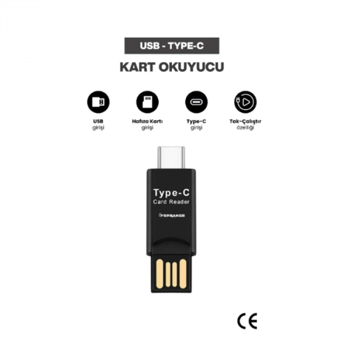 VipMarketim USB To Type-C Kart Okuyucu