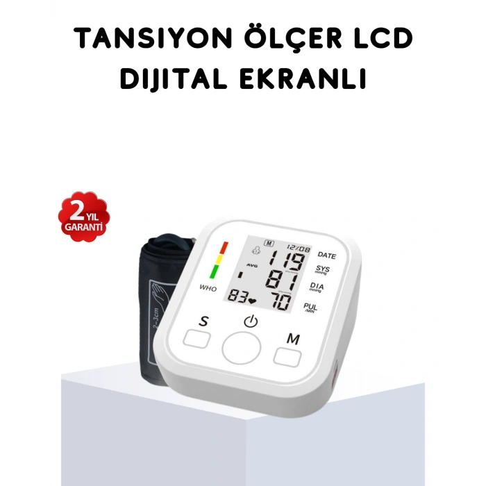 VipMarketim Üst Koldan Ölçüm Dijital Tansiyon Aleti – IHB Aritmi Uyarılı ve Çift Hafızalı