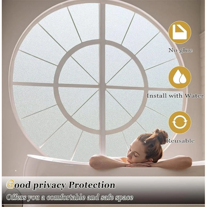 VipMarketim UV Engelleyici Buzlu Cam Filmi 3 Metre x 45 Cm.