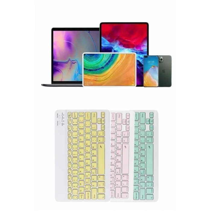 VipMarketim Uyumlu Kablosuz Bluetooth Şarj Edilebilir Mini Q Klavye