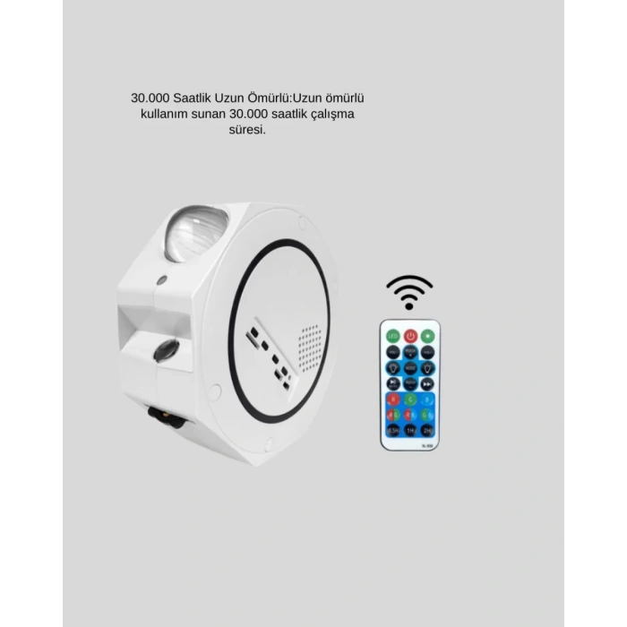 VipMarketim Uzaktan Kumandalı Zamanlayıcılı Galaksi Yıldız Projektörü