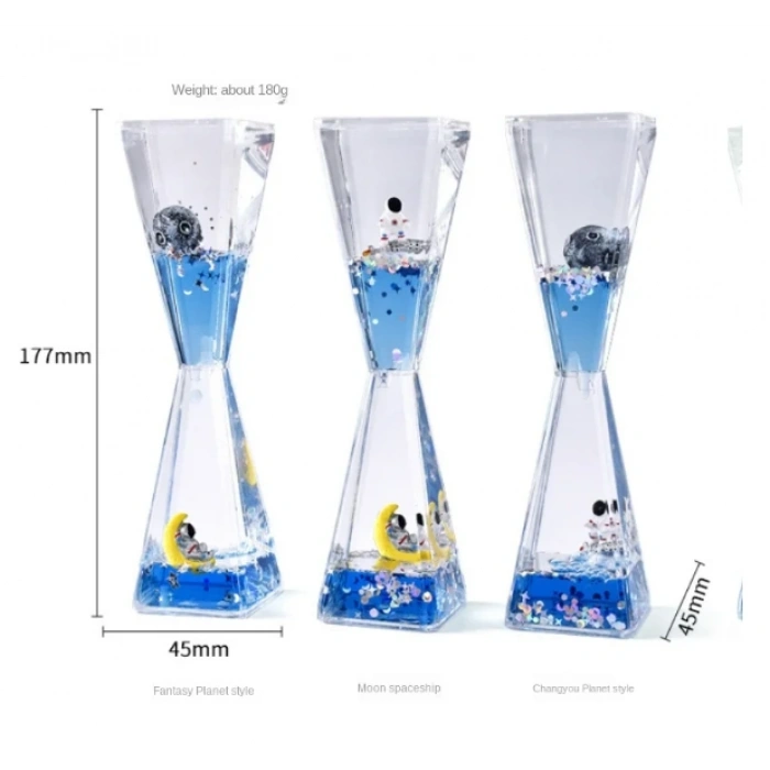 VipMarketim Uzay Temalı Dökülen Yağ Kum Saati