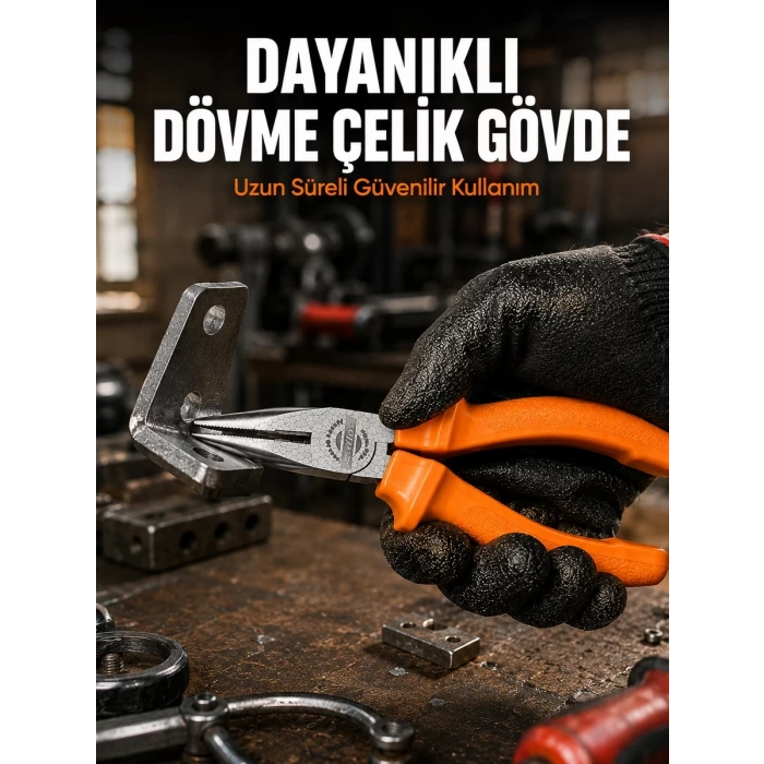 VipMarketim Uzun Çene Tasarımlı Dövme Çelik Kargaburun Hassas Kavrama Performansı