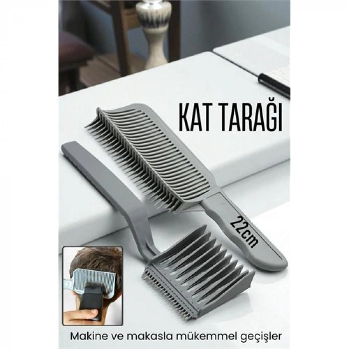 VipMarketim Uzun Kat Tarağı Kavisli Kontur Geçiş Kat Kesim Kesim Tarağı 2 li SET Kuaför Berber