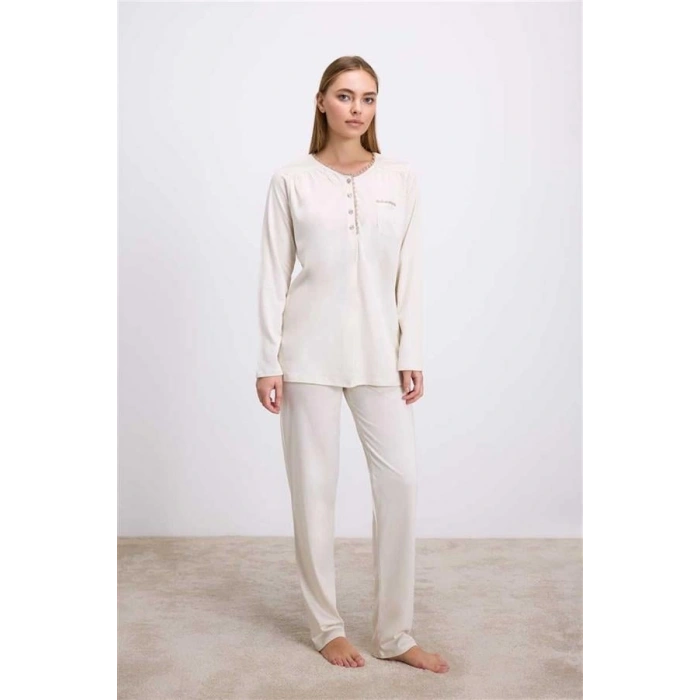 Vipmarketim Uzun Kollu T-shirt Ve Pantolon Pijama Takım