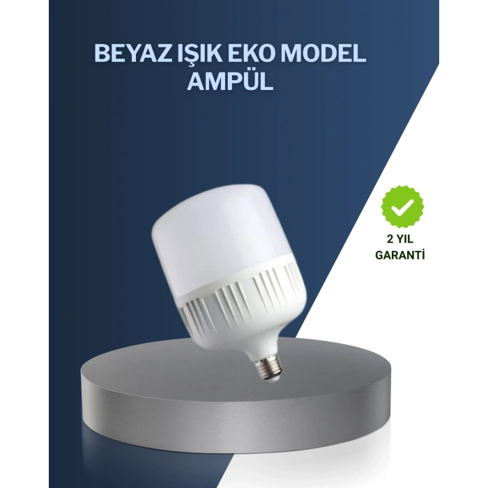 VipMarketim Uzun Ömürlü Şarjlı LED Ampul 30 Watt Güçlü Aydınlatma