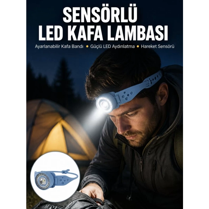 VipMarketim Uzun Pil Ömürlü Kamp ve Dağcılık Kafa Lambası Yeni Nesil