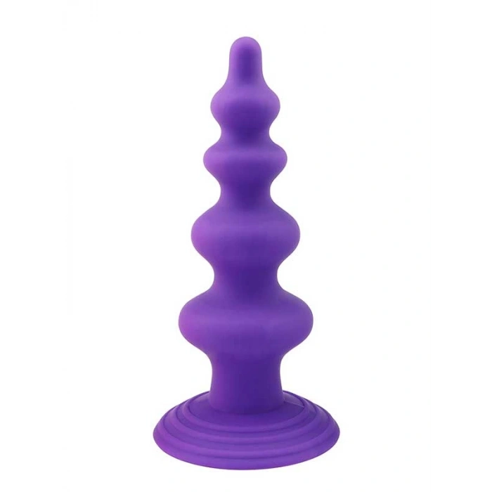 VipMarketim Vantuzlu Boğumlu Silikon Anal Plug Mor