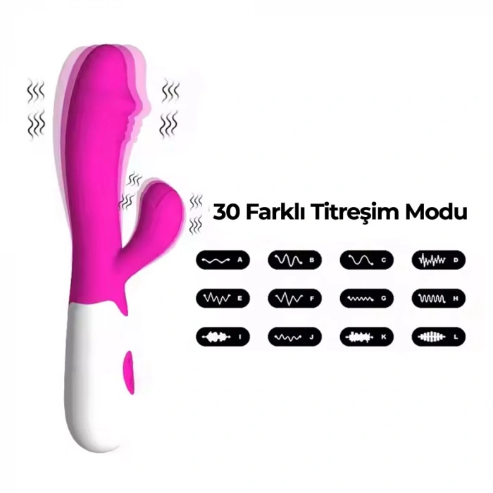 VipMarketim Vibex Klitoris Ve G Noktası Uyarıcı Çift Motorlu 30 Modlu Titreşimli Vibratör