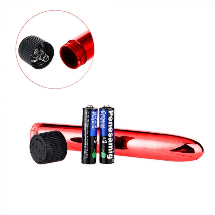 VipMarketim Vibex Metalik Mermi Vibratör - Kırmızı