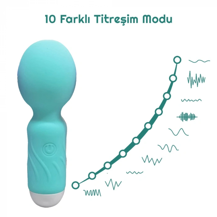VipMarketim Vibex USB Şarjlı Mini Wand Vibratör