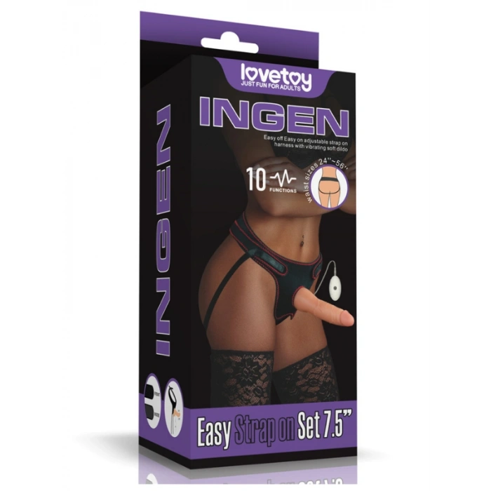 VipMarketim Vibrating Easy Strapon Set 7.5 İnç Belden Bağlamalı
