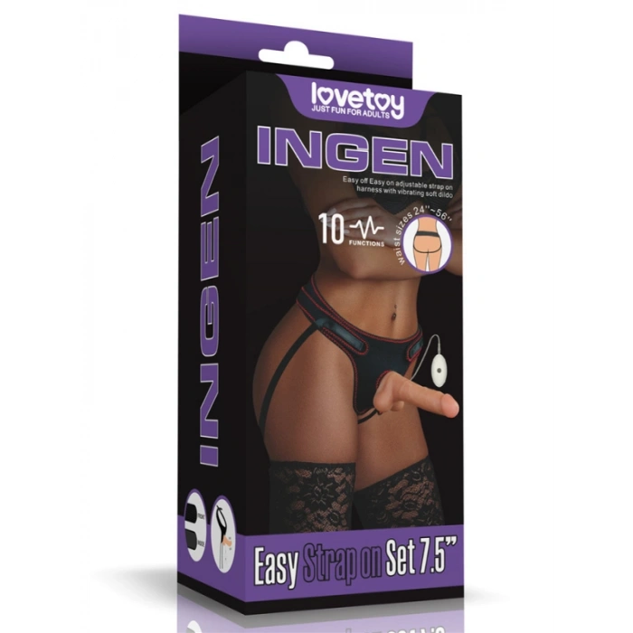 VipMarketim Vibrating Easy Strapon Set 7.5 İnç Belden Bağlamalı Model2