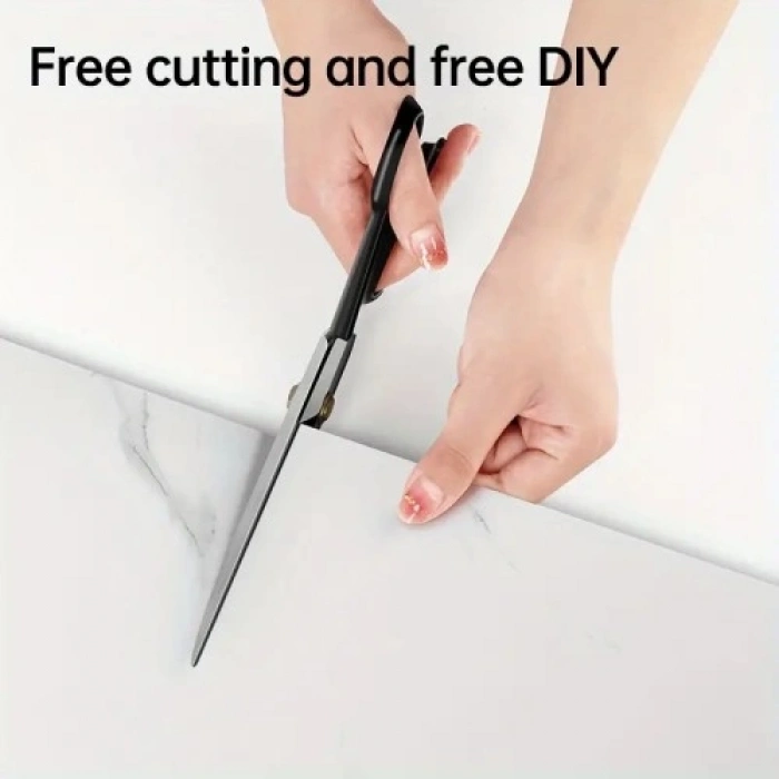 VipMarketim Vinil Beyaz Mermer Desenli Alüminyum Duvar Sticker