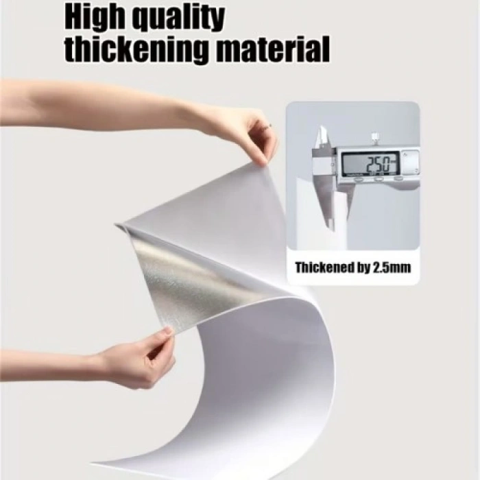 VipMarketim VİNİL BEYAZ MERMER DESENLİ ALÜMİNYUM PLASTİK DUVAR STİCKER (30X30)
