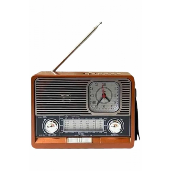 VipMarketim Vintage Nostaljik Radyo AUX USB SD Kart Girişli Şarjlı Bluetooth Bağlantılı