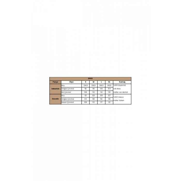 VipMarketim % Viskon Dantelli Ve Dekolteli Saten Sabahlık Takımı (Kod:100)
