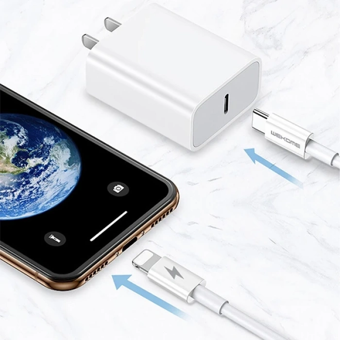 VipMarketim Wekome TYPE-C TO iPhone PD 20W Hızlı Şarj Kablosu 1.2M-(5775)