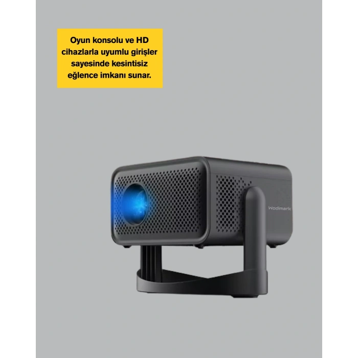 VipMarketim WiFi 6 ve Bluetooth 5 Bağlantılı Taşınabilir Projeksiyon Makinesi