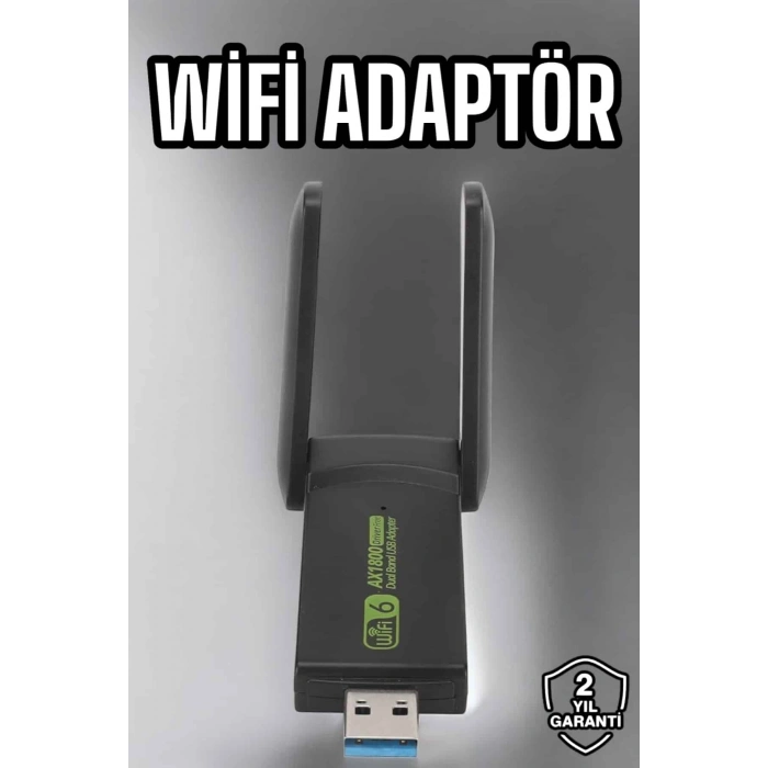 VipMarketim Wifi Adaptör Çift Bantlı Kablosuz Wifi Adaptörü